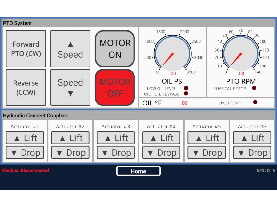 Captura de tela do software do Virtual Tractor AW Dynamometer
